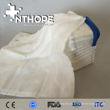 Absorvente 100% algodão branqueado descartável gaze médica lap esponja